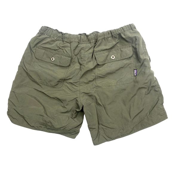 Patagonia Hiking Shorts Womens Size 10 Green 100% Nylon Pockets Drawstring - Picture 3 of 7